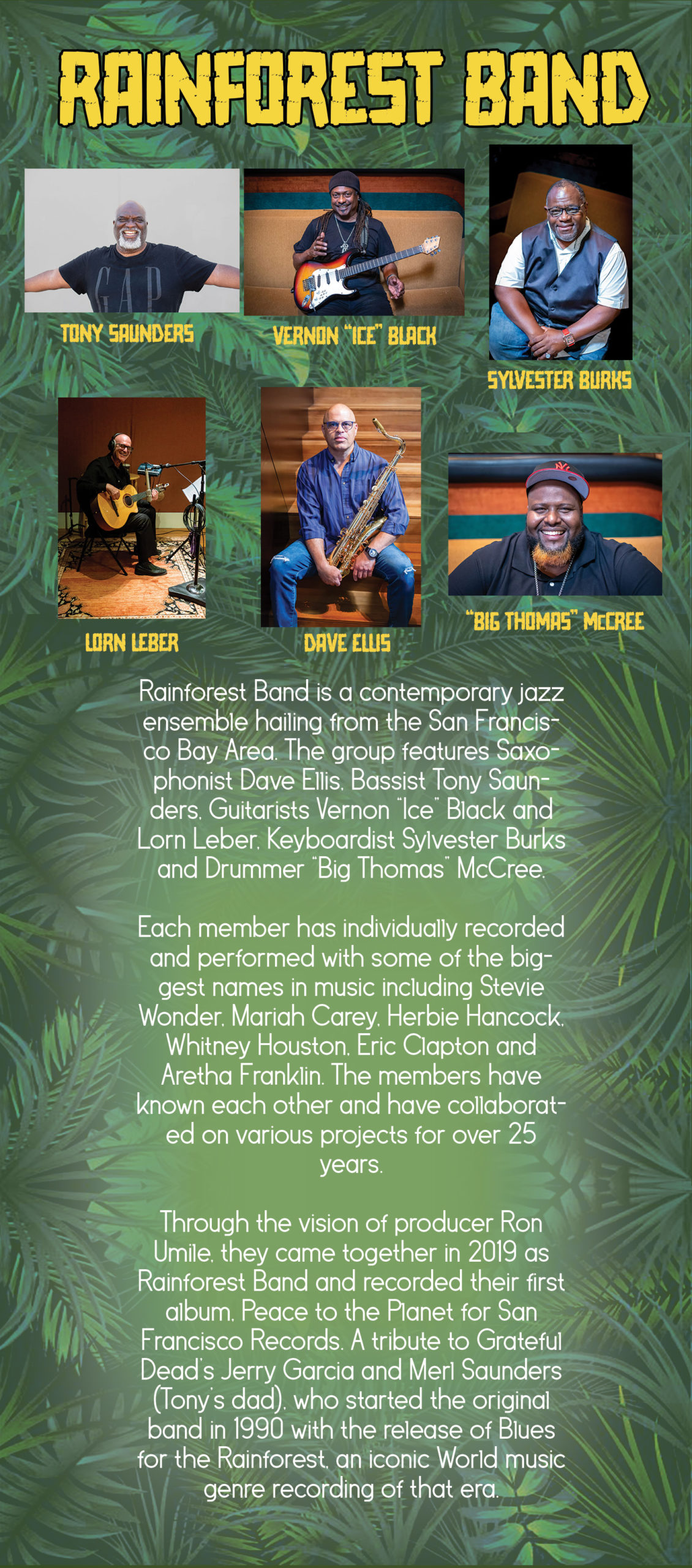 Rainforest Band Website Home Page